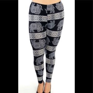 New ELEPHANT PRINT BRUSHED LEGGINGS Plus size